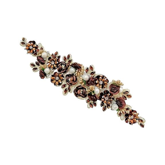 Sewing on Embroidered Applique Rhinestones Flower Embellished Patches For Wedding Dress Jackets Clothing Embellishment