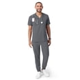 thumbnail image 1 of Sewkind Men’s Scrub Set Gray L V-Neck Scrub Top and Jogger Pants 7 Pockets 100% Polyester Athletic Fit, 1 of 6