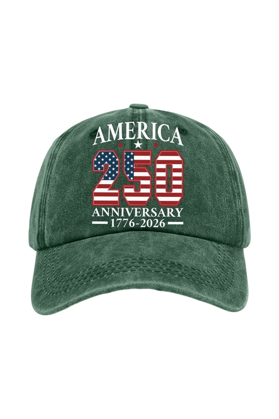 250th American Anniversary Cap American Flag Graphic Baseball Caps Independence Day Adjustable 1776-2026 Patriotic Cap