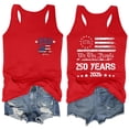thumbnail image 1 of Sewkxo 4th of July Independence Day Tank Top Women's 250 Anniversary USA Patriotic Crew Neck American Flag Print Tank Top,Red 2XL, 1 of 5