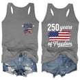 thumbnail image 1 of Sewkxo 4th of July Independence Day Tanks Top Women’s 250 Anniversary USA Patriotic Crew Neck American Flag Print Tank Tops,Gray 2XL, 1 of 5