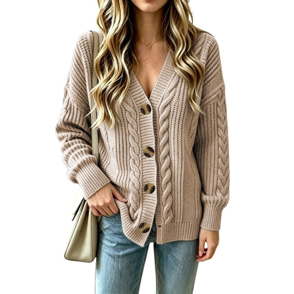 Sewkxo Cardigan Sweaters for Women Lightweight Knit Sweater | Womens Cardigans Long Sleeve Button Down Oversized Cute Open Front Coat Casual Fashion Fall Winter Clothes,White S