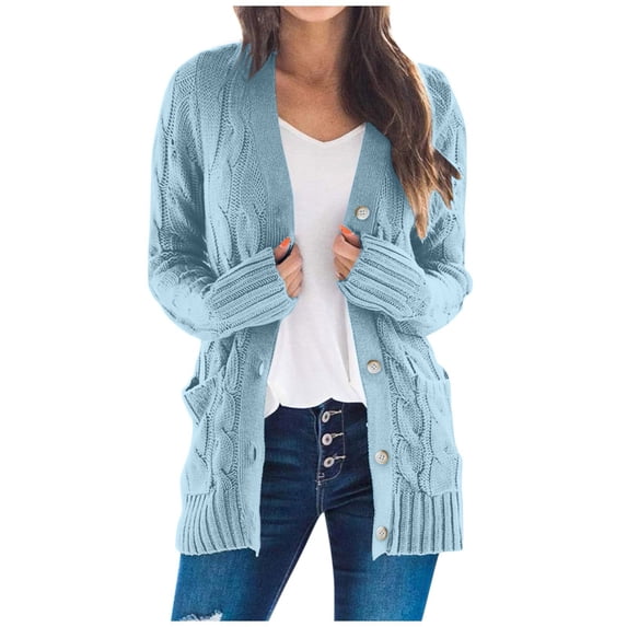 Sewkxo Cardigan Sweaters for Women Lightweight Knit Sweater | Womens Cardigans Long Sleeve Button Down Oversized Cute Open Front Coat Casual Fashion Fall Winter Clothes,Gray S