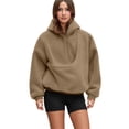 thumbnail image 1 of Sewkxo Cat Pouch Hoodie Pet Carrier Hoodies Women Oversized Kangaroo Pocket Lightweight Sweatshirts,Khaki L, 1 of 3