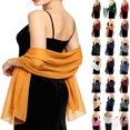 thumbnail image 1 of Sewkxo Chiffon Shawls and Wraps for Evening Dresses Women Soft Silky Elegant Wedding Bridal Scarve,Green One Size, 1 of 3