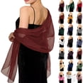 thumbnail image 1 of Sewkxo Chiffon Shawls and Wraps for Evening Dresses Women Soft Silky Elegant Wedding Bridal Scarve,Red One Size, 1 of 3