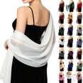 thumbnail image 1 of Sewkxo Chiffon Shawls and Wraps for Evening Dresses Women Soft Silky Elegant Wedding Bridal Scarve,White One Size, 1 of 3