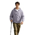 thumbnail image 1 of Sewkxo Men's Packable Rain Jacket Waterproof Lightweight Raincoat Rain Shell with Hood for Outdoor Hiking Golf Travel,Light Gray XL, 1 of 8