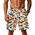thumbnail image 1 of Sewkxo Mens Halloween Horror Pattern Soft Cotton Sleep Shorts Casual Indoor Home Pajama Lounge Shorts,Black M, 1 of 5