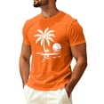 thumbnail image 1 of Sewkxo Mens Hawaiian Short Sleeve T-Shirts Graphic Crew Neck Casual Shirt Summer Beach Palm Tree Printed Vintage Tees,Saffron 3XL, 1 of 5