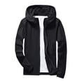 thumbnail image 1 of Sewkxo Mens Rain Jacket Lightweight Windbreaker Waterproof Raincoat Cycling Running Hiking Gear Hood Packable,Black XL, 1 of 6