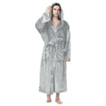 thumbnail image 1 of Sewkxo Mens Robes with Hood Flannel Fleece Bathrobe Full Length Plush Robe Coat Soft Warm Fleece Shower Spa Long Robe,Light Gray L, 1 of 7