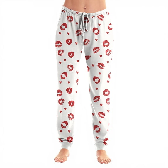 Sewkxo Pajama Pants for Woman Fashion Elastic Waist Drawstring Star Print Pajama Pants Fall Winter Casual Loose Lounge Pants with Side Pockets,Light pink 2XL
