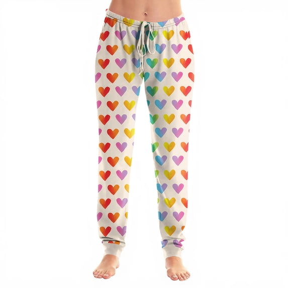 Sewkxo Pajama Pants Women Sherpa Elastic Waist Drawstring Star Print Pajama Pant Fall Winter Casual Loose Lounge Trousers with Side Pockets,Multicolor 2XL