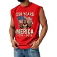 thumbnail image 1 of Sewkxo Summer Men's Tank Top 250th Anniversary American Flag Graphic Round Neck Sleeveless Tees Shirts Trendy Baggy Casual Tank Shirt,Red S, 1 of 4