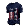 thumbnail image 1 of Sewkxo T Shirt Men 250th Anniversary American Flag Printed Crewneck Short Sleeve Pullovers Tops Trendy Casual Baggy Summer Tee Shirt,Navy XL, 1 of 2