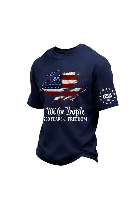 T Shirts for Man Summer Patriotic 4th Of July Crewneck Short Sleeve T Shirts Lightweight Baggy Casual Pullover Tee,Navy L