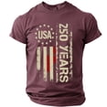 thumbnail image 1 of Sewkxo T Shirts for Men Sherpa Patriotic 4th Of July Round Neck Pullovers Spring Summer Plus Size Casual Short Sleeve T Shirts,Wine 2XL, 1 of 3