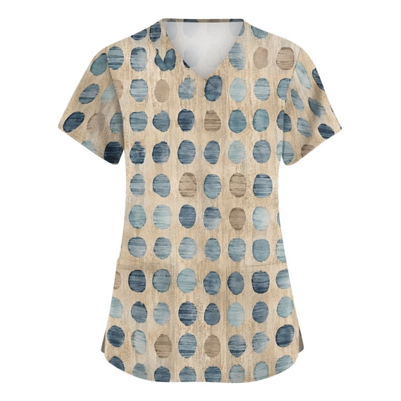 Sewkxo Women Nurse Shirts Medical Scrub Shirts with Pockets Stretch Fabric V Neck Scrubs Tops for Female Nurse Scrubs,Light Blue S