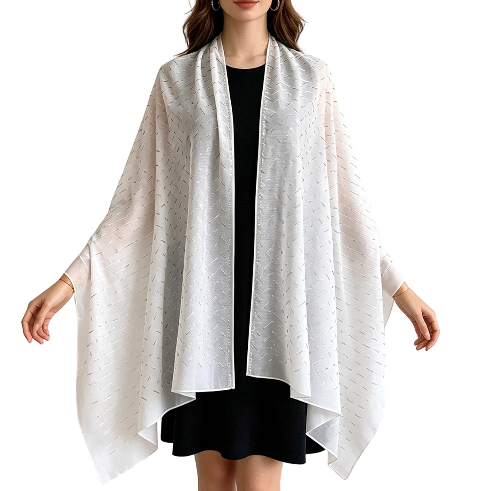 white shawls for dresses for Weddings, Winter Wedding Shawl, Bridal Shawls and Wrap for Wedding, Shawl for Wedding Guest, Shawl for Wedding The soft and luxurious material will keep you warm while adding a beautiful and unique embellishment to your attire Sewkxo Soft Chiffon Scarfs Shawls
