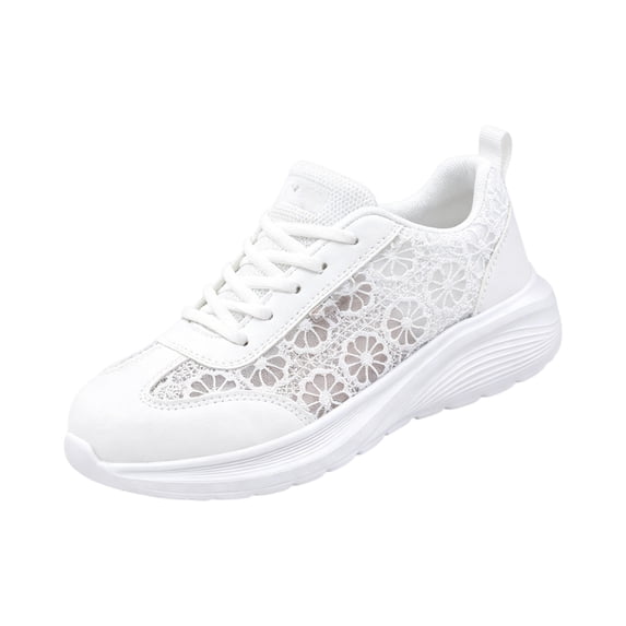 Sewkxo Women'sLace Sneaker Low Top Casual Walking Shoes Classic Comfort Flat Fashion Sneakers,White 43