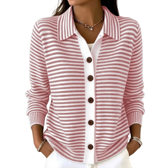 Sewkxo Womens Button Down Cardigan Long Sleeve Casual Crewneck Knit Cardigans Sweater Tops,Beige XL