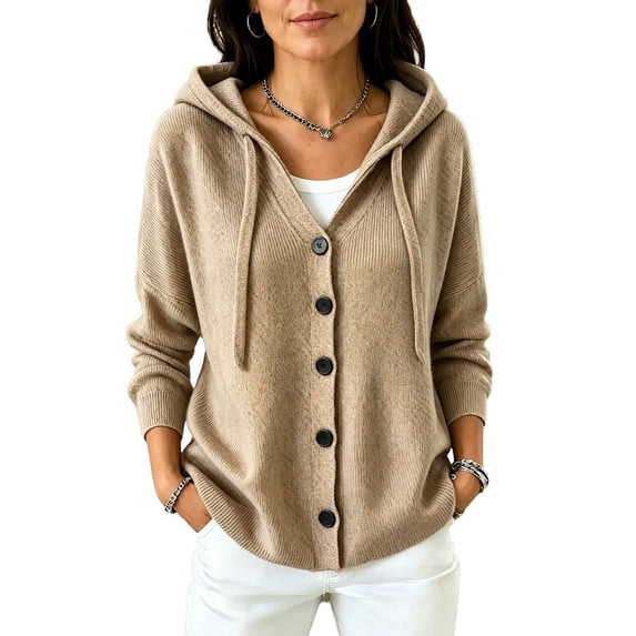 Sewkxo Womens Button Down Cardigan Long Sleeve Casual Crewneck Knit Cardigans Sweater Tops,White XL