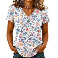 thumbnail image 1 of Sewkxo Womens Summer Tops Short Sleeve Basic Casual V Neck T Shirts Trendy Fashion 2026 Top,Multicolor XL, 1 of 5