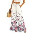 thumbnail image 1 of Sewkxo Womens Wide Leg Pants Drawstring Elastic High Waisted Ruffle Hem Palazzo Pants with Pockets,Complexion XL, 1 of 6