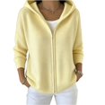 thumbnail image 1 of Sewkxo Womens Zip up Hooded Cardigan Knitted Hoodies Raglan Sleeve Sweaters Jacket Outerwear,Yellow 2XL, 1 of 3