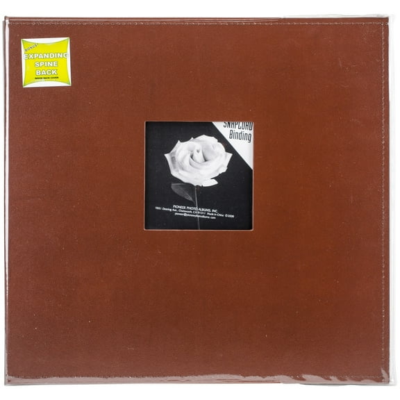 Sewn Frame Leatherette Snapload Album 12"X12"-Brown