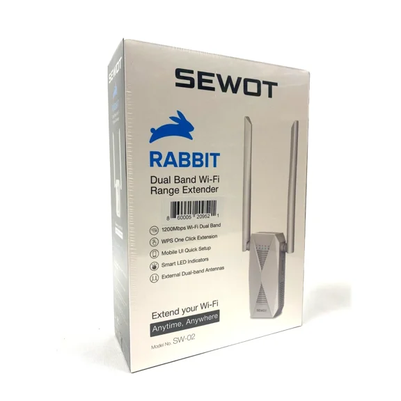 Sewot Rabbit Dual Band Wifi Range Extender Sw-02 1200 Mbps Smart Led Indicators