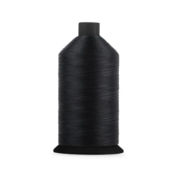 Sewtco Heavy-Duty Bonded Polyester Sewing Thread, Black, 5000m Industrial Spool, Low Lint, For Walking Foot & Upholstery Machines