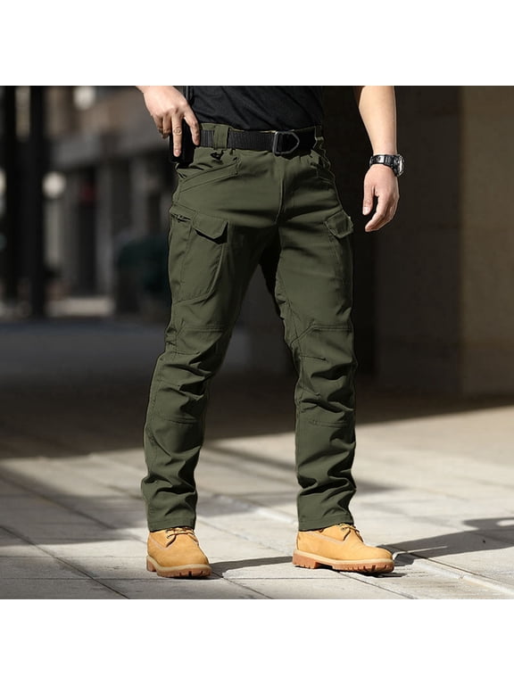 Men's Stretch Cargo Pants, Softshell Work Trousers with Multi Pockets, Waterproof Quick Dry Outdoor Pants for Hiking