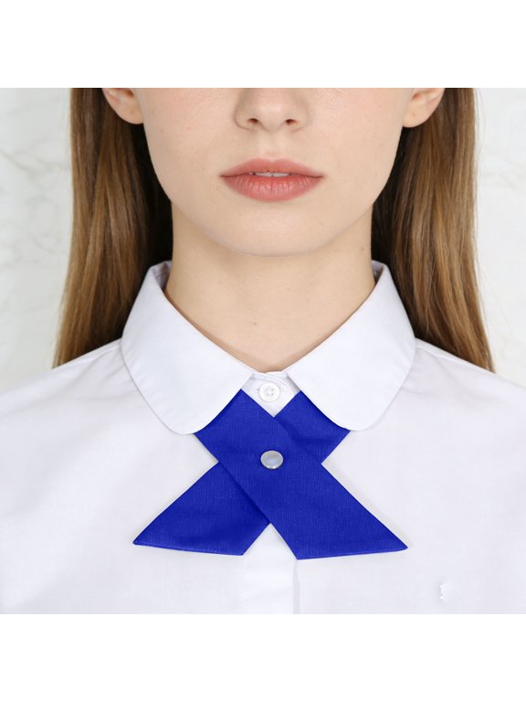 Unisex Cross Bow Tie for JK Uniform,Casual Pre Tied Crossover Necktie,Solid Color School Uniform Bow Tie for Cosplay and Daily Wear