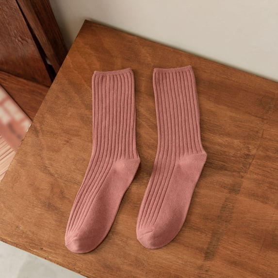 Sewyut Women Slouch Socks, Cotton Crew Solid Color Mid Calf Socks ...