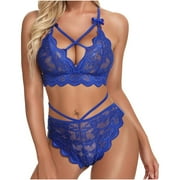 ECHFIPROM Sex Lingerie Naughty Lace Nightgown Mesh Chemise Lace Scallop Trim Lingerie Set Deep V bondaged lingerie strappy Sexy Bra and Panty Lace Babydoll Strap Chemise Nightgown V Neck Nighty
