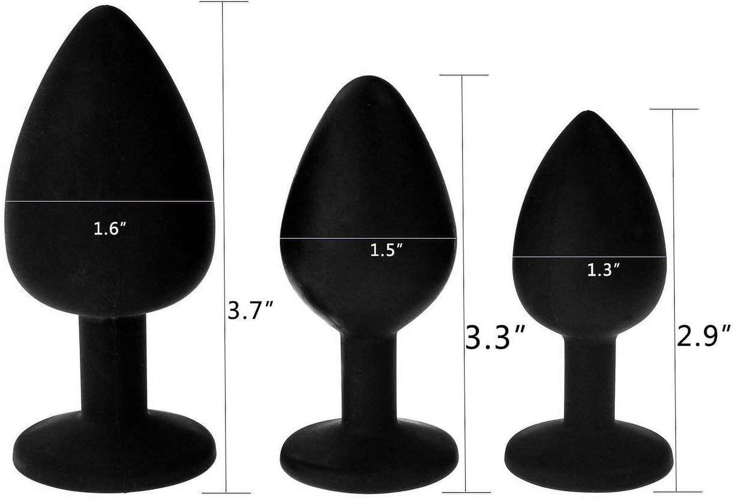 Sex Toy Anal Sex Trainer 3PCS Silicone Jeweled Butt Plugs, Anal Sex Toys  Kit for Starter Beginner Men Women Couples, Black Silico - Walmart.com