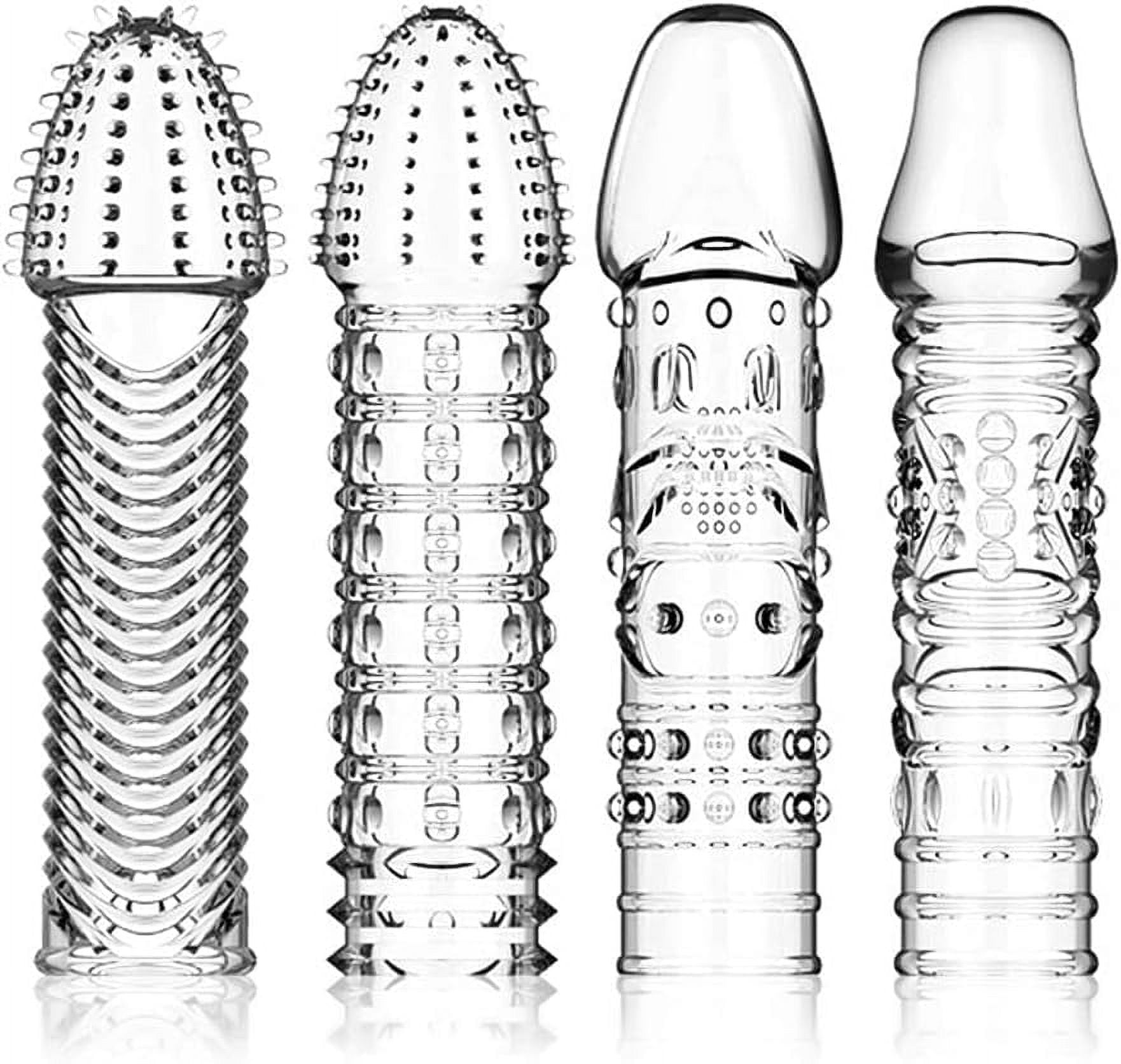 Sex Toys Cock Ring Set Penis Extension Sleeve with 4 Different Designs Cock  Enlargement Cover with Vivid Glans Delay Ejaculation Sex Toys for Men Play  - Walmart.com