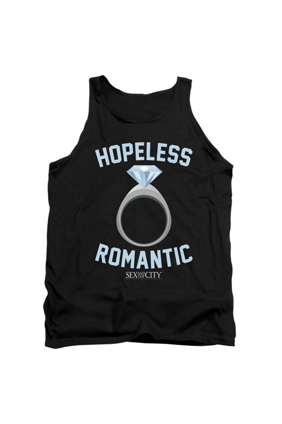 Sex and The City Hopeless Romantic Unisex Adult Tank Top,Black, 2X-Large