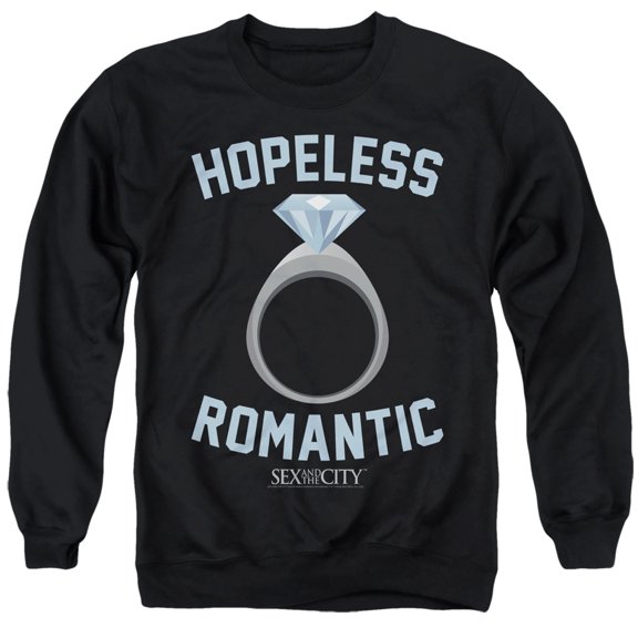 Sex and the City Hopeless Romantic Unisex Adult Crewneck Sweatshirt (Large) Black