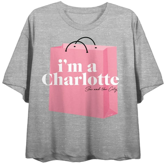 Sex and the City (TV Series) I'm A Charlotte Women's Heather Gray Crop Tee-Large