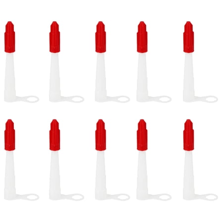 GETAJGHSD 10Pcs Home Caulking Silicone Nozzle Kit in White and Red with Leak Preventing Screw Tips