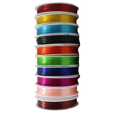 Sexagesimo 10 Rolls Elastic Bracelet String Cord for Beading (7M, 0.7mm, Assorted Colors)