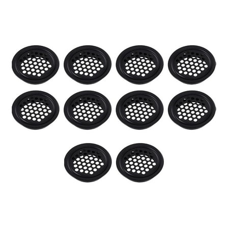 GETAJGHSD 10 Pcs Vent Cover for Cabinet Black Stainless Steel Round Shape Indoor Use