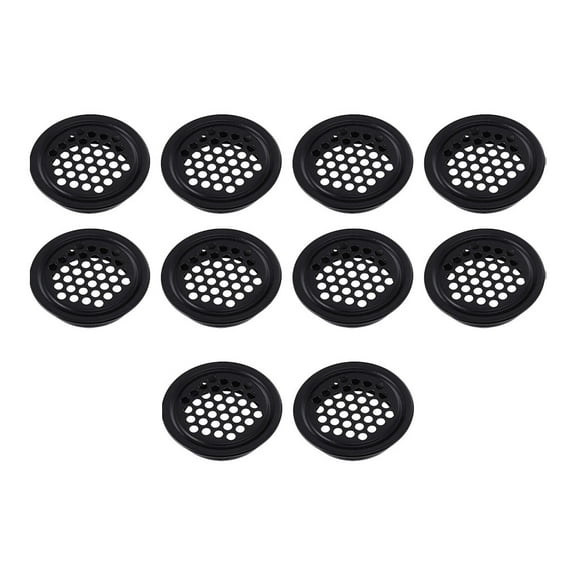 GETAJGHSD 10 Pcs Vent Cover for Cabinet Black Stainless Steel Round Shape Indoor Use