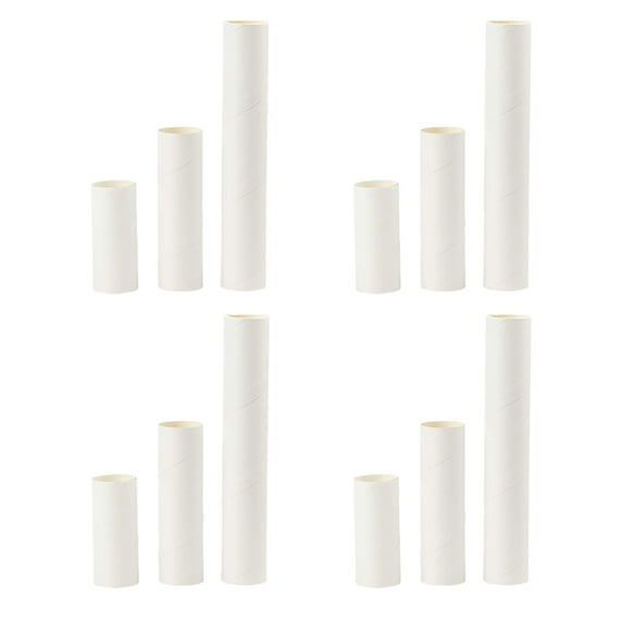 GETAJGHSD 24Pcs White Cardboard Tubes Kraft Mailing Rolls for Document Shipping and Storage