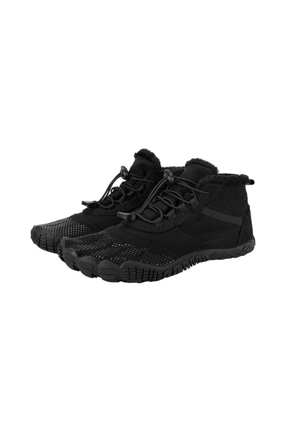 Barefoot Shoes For Men Winter Warm Water Proof Suede Leather Hiking Boots Outdoor Trekking Comfortable Breathable Lightweight Shoes Black 42