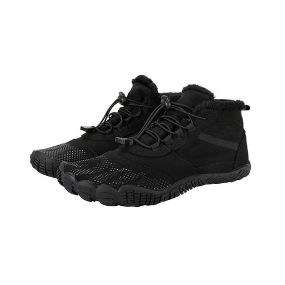 Sexlip Barefoot Shoes For Men Winter Warm Water Proof Suede Leather Hiking Boots Outdoor Trekking Comfortable Breathable Lightweight Shoes Black 47