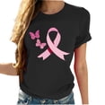thumbnail image 1 of Sexlip Breast Cancer Shirts for Women Breast Cancer Awareness Shirt Cancer Care Gifts Short Sleeve Tee Top October Black XXXL, 1 of 4